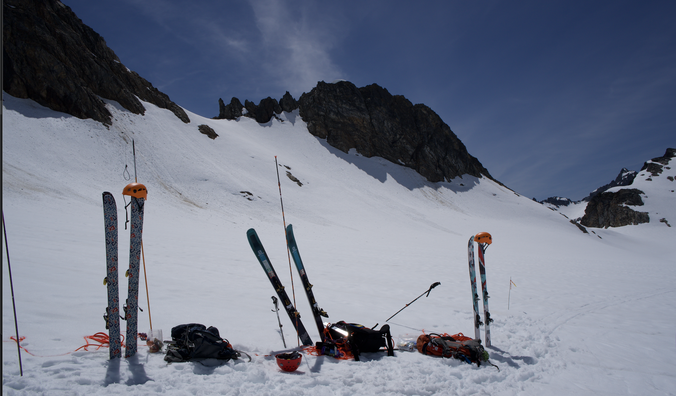 Ski arrival at the top of South Cascade Glacier