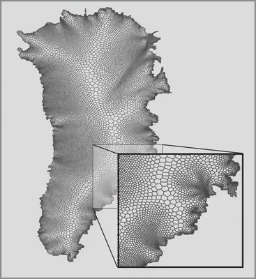 Example finite-element mesh of Greenland from [MPAS](http://mpas-dev.github.io/).
